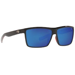 Costa Rinconcito Polarized Sunglasses - Shiny USA Black Frame/Blue Mirror Lenses Thumbnail}