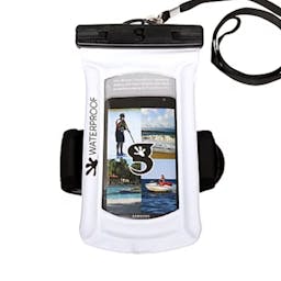 Gecko Float Phone Dry Bag with Armband - White Thumbnail}