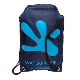 Gecko Waterproof Drawstring Backpack - Navy/Neon Blue Thumbnail}