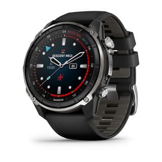 Garmin Descent™ Mk3i Wrist Dive Computer — Sliver Bezel 51mm Black/Pebble Gray Silicone Band