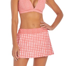 Cabana Life Classic Swim Skirt (Women's) - Gingham Pink Thumbnail}