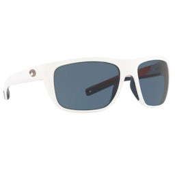 Costa Broadbill Polarized Sunglasses - Matte USA White Frame/Gray Lenses Thumbnail}