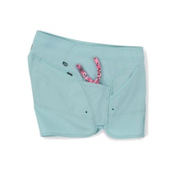Pelagic Deep Sea Hybrid Shorts Gyotaku (Women's) Side - Turquoise (pliers not included) Thumbnail}