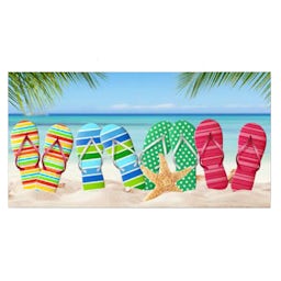 Flip Flops Beach Towel, 30 x 60 Thumbnail}