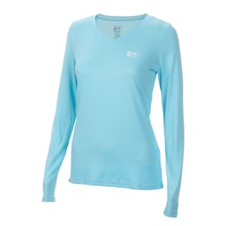 Pelagic Aquatek V-Neck Performance Shirt (Women’s) - Light Blue Thumbnail}