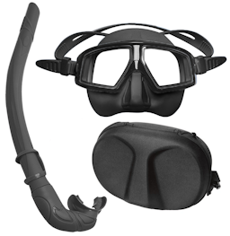 Hammerhead Pure Freediver Mask & Snorkel Combo with Case - Black Thumbnail}
