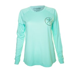 MANG Planting Hope Turtle Long Sleeve Performance Shirt (Women's) Front - Seagrass Thumbnail}