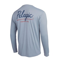 Pelagic Aquatek Gaffer Long Sleeve Performance Shirt (Men's) - Slate Back View Thumbnail}