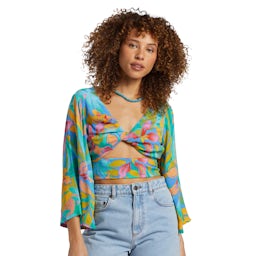 Billabong Summer Heat Bell Sleeve Crop Top (Women’s) Thumbnail}