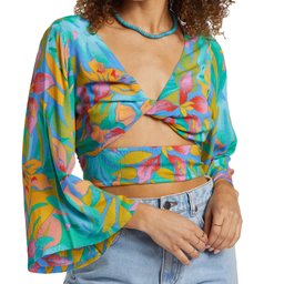 Billabong Summer Heat Bell Sleeve Crop Top (Women’s) Thumbnail}