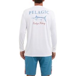 Pelagic Aquatek Marlin Made Performance Shirt (Men's) - Back on Model Thumbnail}
