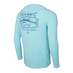 Pelagic Vaportek Map Fish Hooded Performance Shirt (Men’s) - Back Thumbnail}
