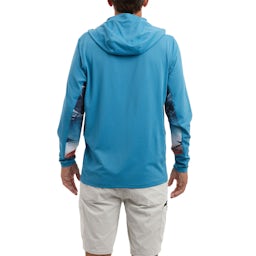 Pelagic Exo-Tech Gyotaku Fade Hooded Performance Shirt (Men's) - Back on Model Thumbnail}