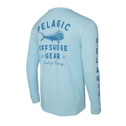 Pelagic Aquatek Who’s UR Mahi Performance Shirt (Men’s) - Light Blue Back Thumbnail}