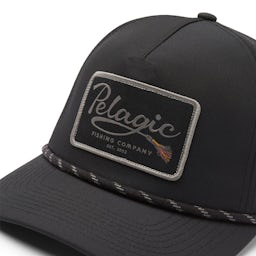 Pelagic Upswell Teaser Performance Trucker Hat - Patch Detail Thumbnail}
