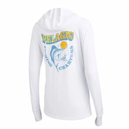 Pelagic Aquatek Charter Co. Hooded Performance Shirt (Women's) - Back Thumbnail}