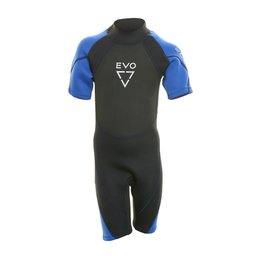 EVO Kid's Shorty Wetsuit Front - Blue Thumbnail}