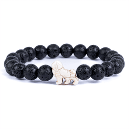 Fahlo The Excursion Bracelet - Lion - Lava Stone Thumbnail}