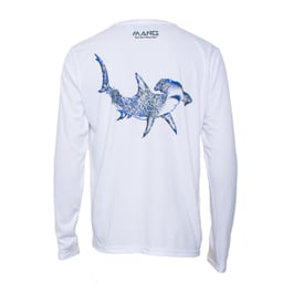 MANG Hammerhead Shark Long Sleeve Performance Shirt - Back Thumbnail}